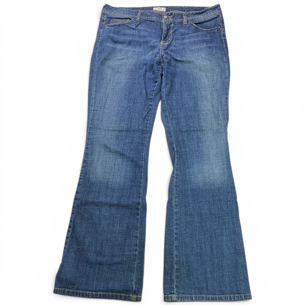 SO Blue Flare Jeans Women Size 13 Average Mid Rise Stretch Denim K305-A